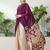 Wine color ready pleated semi modal saree with unstitched designer blouse