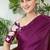 Wine color ready pleated semi modal saree with unstitched designer blouse