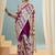 Purple color trendy pre-stitched semi modal saree with unstitched designer blouse