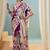 Purple color trendy pre-stitched semi modal saree with unstitched designer blouse