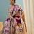 Purple color trendy pre-stitched semi modal saree with unstitched designer blouse