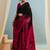 Black color trendy pre-stitched semi modal saree with unstitched designer blouse