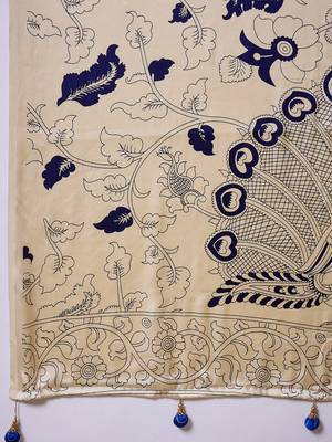 Blue color trendy pre-stitched semi modal saree with unstitched designer blouse 3