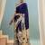 Blue color trendy pre-stitched semi modal saree with unstitched designer blouse