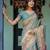 Aqua blue colour ready to wear saree with unstitched bloure