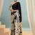 Black color trendy pre-stitched semi modal saree with unstitched designer blouse