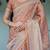 Peach colour ready to wear saree with unstitched bloure
