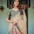 Ivory colour ready to wear saree with unstitched bloure