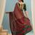 Red color one minute ready made cotton  saree with unstitched designer blouse