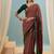 Red color one minute ready made cotton  saree with unstitched designer blouse