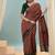 Red color one minute ready made cotton  saree with unstitched designer blouse