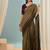 Green color one minute ready made cotton saree with unstitched designer blouse
