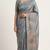 Powder blue colour cotton erode weaving deer print saree with unstitched blouse