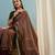 Wine color one minute ready made cotton saree with unstitched designer blouse