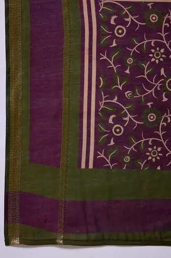 Wine color one minute ready made cotton saree with unstitched designer blouse