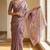 Lavender colour cotton erode weaving deer print saree with unstitched blouse