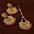 Wedding style kundan earrings and tikka