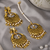 Traditional gold and pearl chandbali set