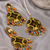 Festive multicolor gold tone earrings and tikka set
