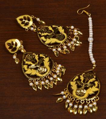 Wedding elegance dangler and maang tikka set 3