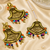 Festive lotus beaded earrings and maang tikka