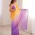Lavender colour fendy satin embroidered saree with unstitched blouse
