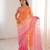Pink colour fendy satin embroidered saree with unstitched blouse
