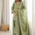 Pista green color roman silk dori zari sequence embroidered work Suit set