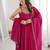 Dark rani color roman silk chanderi yoke lace work design Suit set