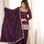 Purple color roman silk dori zari embroidered Suit Set