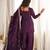 Purple color roman silk dori zari embroidered Suit Set