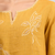 Women's linen mustard embroidered short kurta with pant