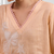 Women's linen coral embroidered long kurta with pant