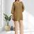 Women's linen light brown embroidered only top