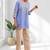 Women's cotton, linen sky blue embroidered only top