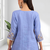 Women's cotton, linen sky blue embroidered only top