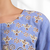 Women's cotton, linen sky blue embroidered only top