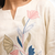 Women's linen cream embroidered short kurta with pant