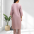 Women's linen pink embroidered long kurta with pant