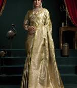 Mehendi banarasi silk saree with zari weaving saree