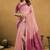 Shaded peach & pink spun cotton zari saree with rich pallu