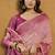 Shaded peach & pink spun cotton zari saree with rich pallu