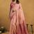 Shaded peach spun cotton zari saree with rich pallu