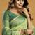 Shaded green spun cotton zari saree with rich pallu