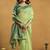 Shaded green spun cotton zari saree with rich pallu