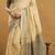 Shaded gray & beige spun cotton zari saree with rich pallu