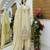 Cream colour heavy chinon silk sharara suit set with embroidery