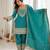 Vichitra silk embroidery sequins work green readymade salwar suit