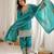 Vichitra silk embroidery sequins work green readymade salwar suit