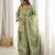 Roman silk embroidery sequins work olive green readymade salwar suit